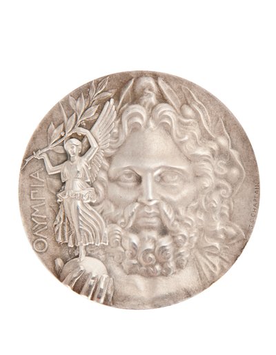 I miejsce medal olimpijski, Ateny 1896 (srebro) (patrz także 2628776) autorstwa Jules Clement Chaplain