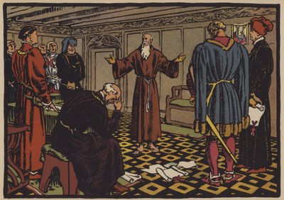 Pustelnik Niklaus von Flue i Traktat Stansowski, 1481 autorstwa Jules Courvoisier