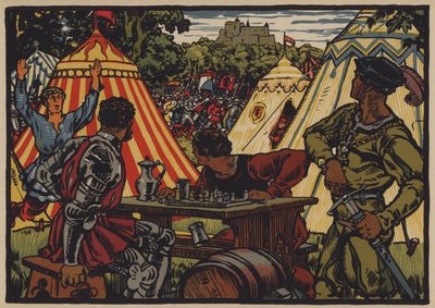 Zwycięstwo Szwajcarów nad Świętym Cesarstwem Rzymskim w bitwie pod Dornach, 22 lipca 1499 (kolor lito) autorstwa Jules Courvoisier