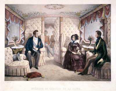 Król Ludwik Filip, królowa Wiktoria i książę Albert w powozie królewskim, 1846 r. autorstwa Jules David