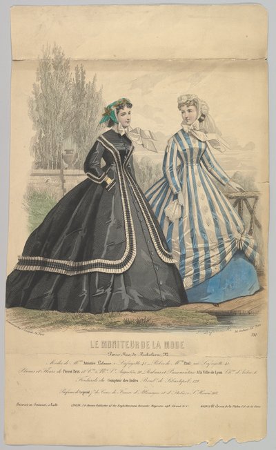 Modes de Mme Antonie Lalanne, nr 791, z Le Moniteur de la Mode, 1848. autorstwa Jules David