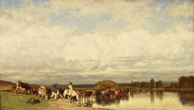 Krowy przechodzące przez bród, 1836. autorstwa Jules Dupré