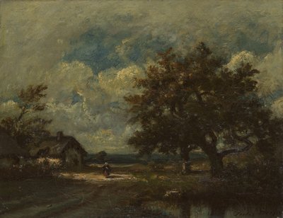 Domek przy drodze, Burzowe niebo autorstwa Jules Dupré