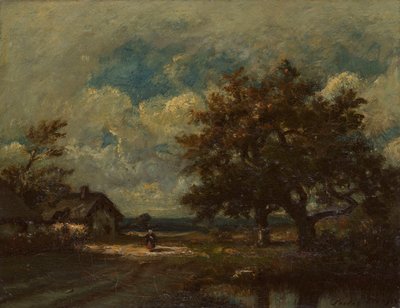 Domek przy drodze, Burzowe niebo autorstwa Jules Dupré
