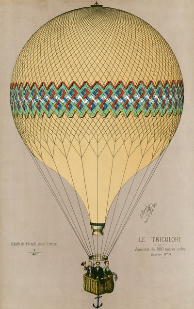 Balon „Le Tricolore” wznoszący się w 1874 r. autorstwa Jules Duruof