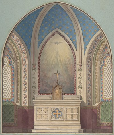 Projekt ołtarza św. Klotyldy, druga połowa XIX wieku. Twórcy: Jules-Edmond-Charles Lachaise, Eugène-Pierre Gourdet. autorstwa Jules Edmond Charles Lachaise and Eugène Pierre Gourdet