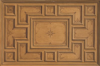 Projekt zdobionego sufitu, 1840-97. Twórcy: Jules-Edmond-Charles Lachaise, Eugène-Pierre Gourdet. autorstwa Jules Edmond Charles Lachaise and Eugène Pierre Gourdet