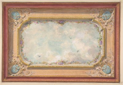 Projekt sufitu z trompe loeil sky autorstwa Jules Edmond Charles Lachaise