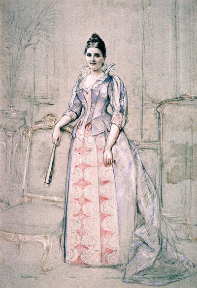 Portret pani Carnot w godnej sukni autorstwa Jules Emile Saintin