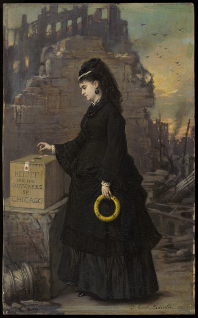 Ulga dla cierpiących z Chicago, 1872 autorstwa Jules Emile Saintin