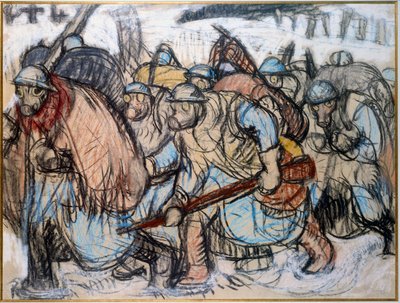 Pierwsza wojna światowa: „Żołnierze w masce gazowej”. Zingg, Jules Emile (1882-1942) autorstwa Jules Emile Zingg