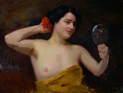Akt kobiecy (kobieta z lustrem) autorstwa Jules Ernest Renoux