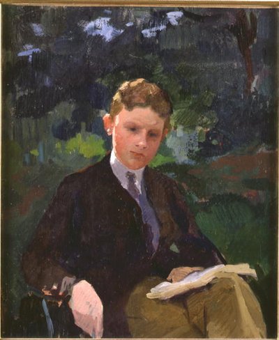Portret Marcela Renoux w wieku około 13 lub 14 lat, czytającego autorstwa Jules Ernest Renoux