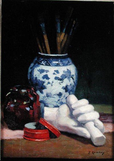 Martwa natura z niebieskim wazonem autorstwa Jules Ernest Renoux