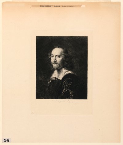 Portret mężczyzny, z „Akwaforty obrazów w Metropolitan Museum, Nowy Jork” autorstwa Jules Ferdinand Jacquemart