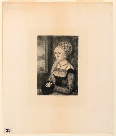Portret młodej kobiety, z „Akwaforty obrazów w Metropolitan Museum, Nowy Jork” autorstwa Jules Ferdinand Jacquemart