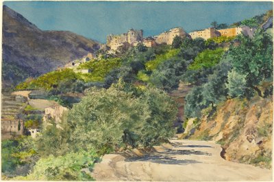 Zalane słońcem wzgórza w pobliżu Menton autorstwa Jules Ferdinand Jacquemart