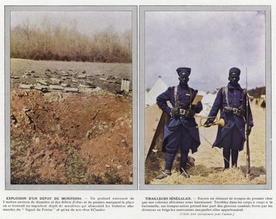 Wybuch składu amunicji, senegalscy tyralierowie autorstwa Jules Gervais Courtellemont