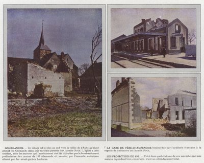 Gourgancon, La Gare de Fere-Champenoise, Les Projectiles de 150 autorstwa Jules Gervais-Courtellemont