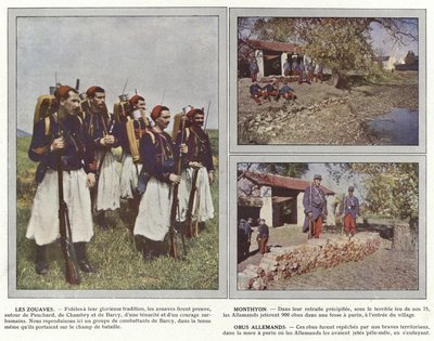 Zouaves, Monthyon, pociski niemieckie autorstwa Jules Gervais Courtellemont