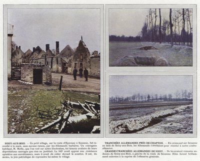 Soisy-aux-Bois, niemieckie transze w pobliżu Chapton, wielkie niemieckie transze z Soisy autorstwa Jules Gervais Courtellemont
