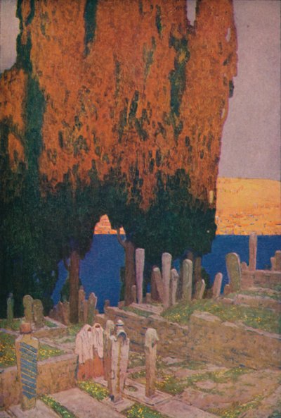 Na cmentarzu Eyub, na Złotym Rogu, 1913 autorstwa Jules Guerin