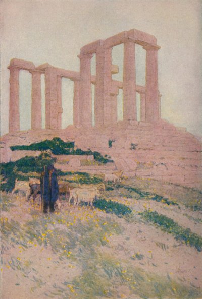 Świątynia Posejdona i Ateny w Sunium, 1913 autorstwa Jules Guerin