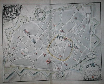 Plan starych i nowych murów miejskich Dijon autorstwa Jules Hardouin Mansart