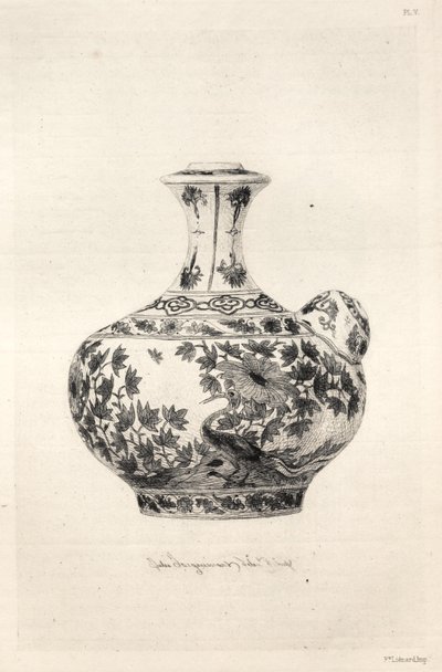 Historia sztuki ceramicznej: Opisowe i filozoficzne studium ceramiki wszystkich wieków i narodów: Persja: Miękka Porcelana - Gargoulette, Ozdobiona Simorgiem (Płyta VI) autorstwa Jules Jacquemart