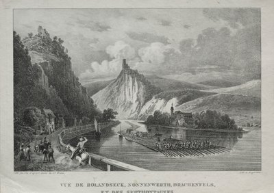 Widok na Rolandseck, Nonnenwerth, Drachenfels i Siebenbirge. autorstwa Jules Jean Baptiste de Joly