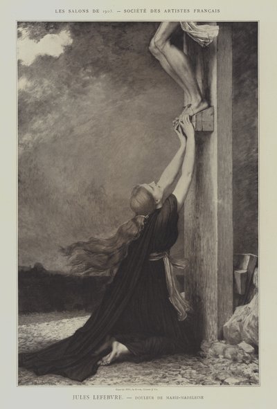 Smutek Marii Magdaleny (Żal Marii Magdaleny) (lito) autorstwa Jules Joseph (after) Lefebvre