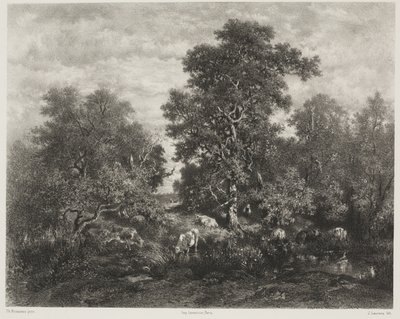 Staw według Théodore Rousseau (1812-67) autorstwa Jules Joseph Augustin Laurens