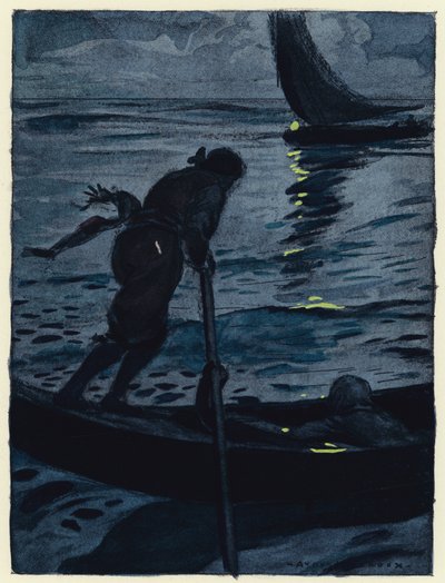 Ilustracja do pamiętników Casanovy (kolorowa litografia) autorstwa Jules Marie Auguste Leroux