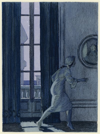 Ilustracja do pamiętników Casanovy (kolorowa litografia) autorstwa Jules Marie Auguste Leroux