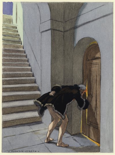 Ilustracja do pamiętników Casanovy (kolorowa litografia) autorstwa Jules Marie Auguste Leroux