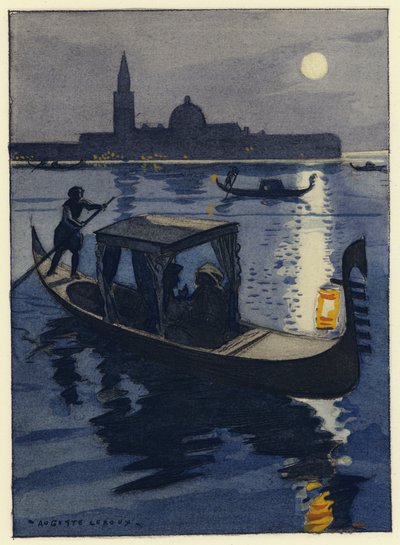Ilustracja do pamiętników Casanovy (kolorowa litografia) autorstwa Jules Marie Auguste Leroux