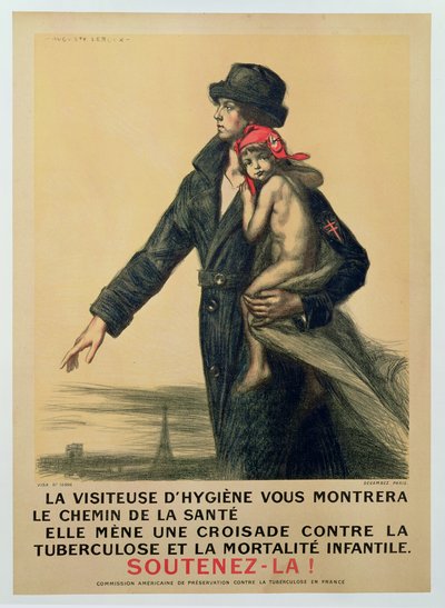Publiczny plakat informacyjny na temat gruźlicy autorstwa Jules Marie Auguste Leroux