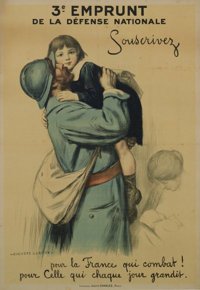 "Zapisz się do walczącej Francji, która z każdym dniem staje się większa", plakat rekrutacyjny z Defence Nationale autorstwa Jules Marie Auguste Leroux