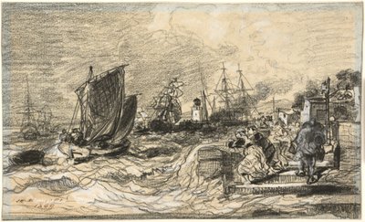 Breton Port z nadchodzącą burzą autorstwa Jules Noël