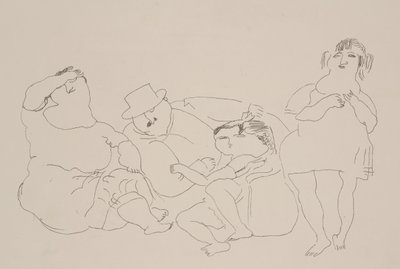 Rodzina, ok. 1923-25 (lito) autorstwa Jules Pascin