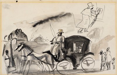 Figurki z kabiną (wc na papierze) autorstwa Jules Pascin