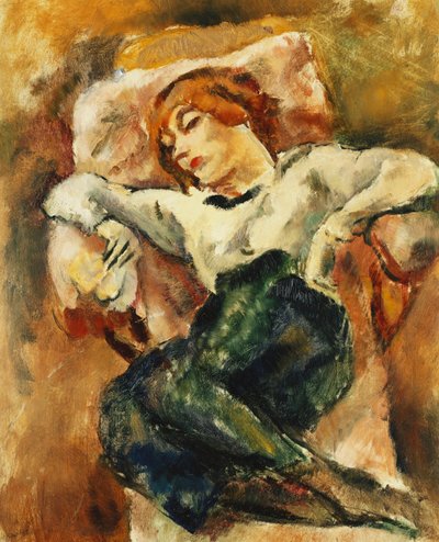 Hermine odpoczywa; Hermine Reposant, 1916 autorstwa Jules Pascin