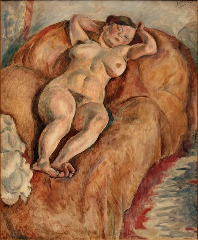 Leżąca naga kobieca autorstwa Jules Pascin