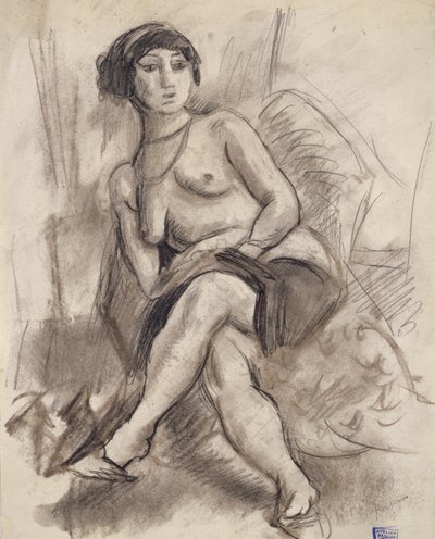Siedząca modelka nago autorstwa Jules Pascin