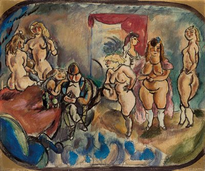 Klient niezdecydowany; Niezdecydowany klient, 1916 autorstwa Jules Pascin