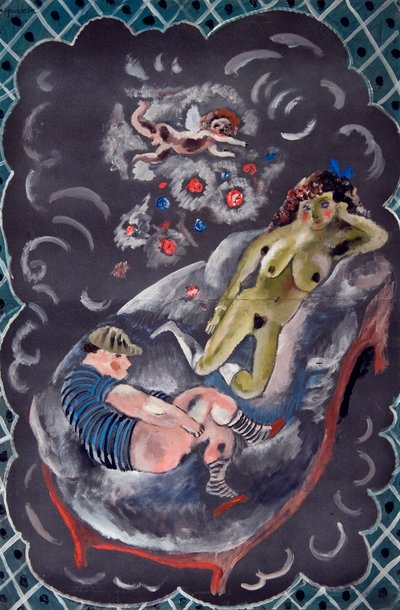 Dwie postacie i Kupidyn autorstwa Jules Pascin