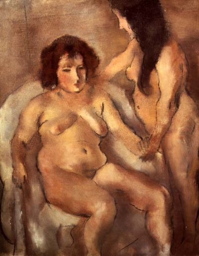 Dwie nagie kobiety (The Bordello) c.1919 (olej na płótnie) autorstwa Jules Pascin