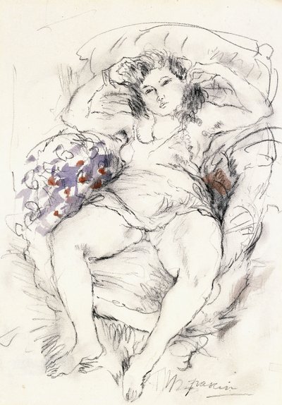 Kobieta na krześle, 1925-1926 autorstwa Jules Pascin