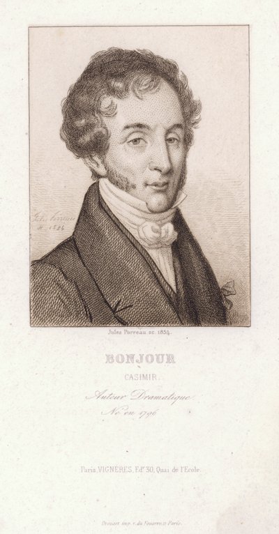 Casimir Bonjour, francuski dramaturg (grafika) autorstwa Jules Porreau