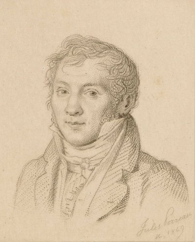Portret skrzypka i kompozytora Louisa-Luca Loiseau de Persuis 1769-1819, 1849. autorstwa Jules Porreau